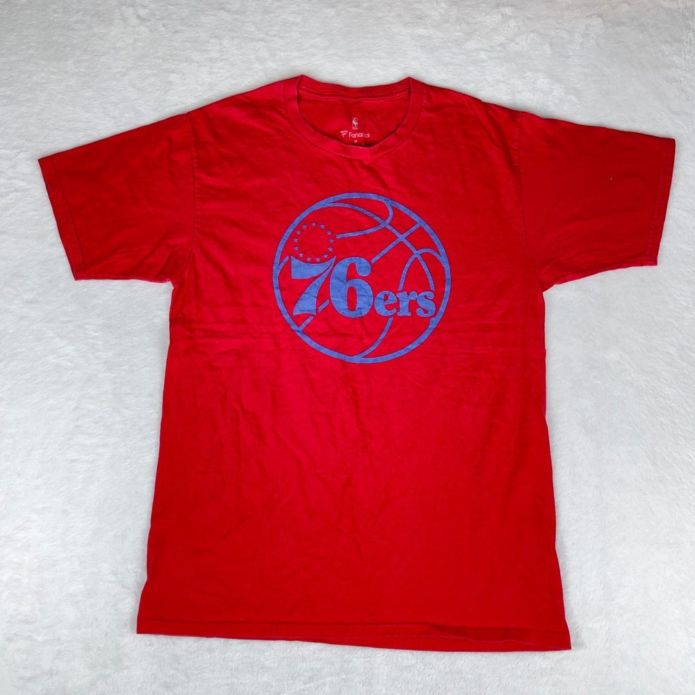 Philadelphia 76ers Shirt Mens Medium Red Fanatics Short Sleeve Basketball Sports